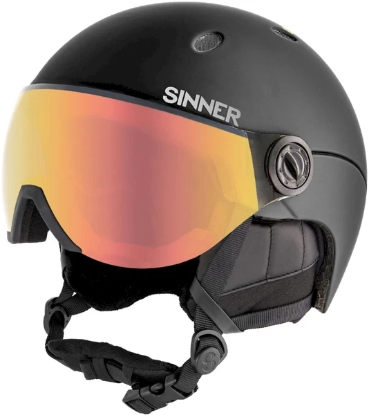 Sinner Titan Visor Skihelm Met Vizier - Zwart - Oranje Lens 3 Sinner Titan Visor Skihelm Met Vizier - Zwart - Oranje Lens