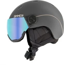 Sinner Titan Visor Skihelm Met Vizier - Grijs - Blauwe Lens -Professionele winterwarmtewinkel 1900 1884 titan matdonkergrijs 2