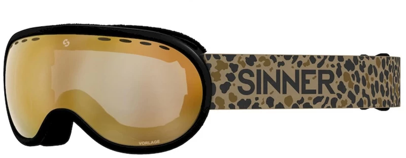 Sinner Vorlage Skibril - Mat Zwart - Gouden Lens