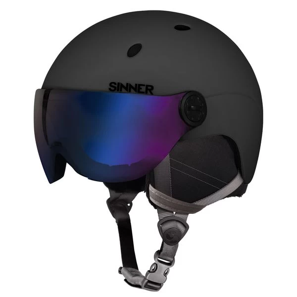 Sinner Titan Visor Skihelm Met Vizier - Zwart - Blauwe Lens 3 Sinner Titan Visor Skihelm Met Vizier - Zwart - Blauwe Lens