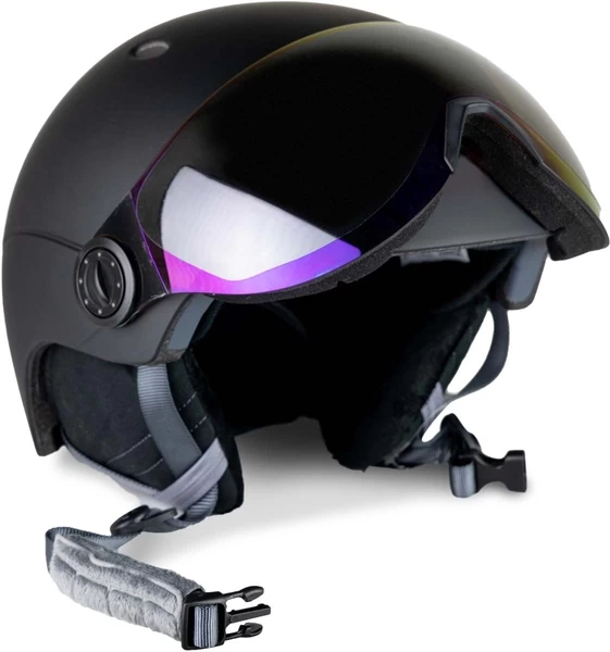 Sinner Titan Visor Skihelm Met Vizier - Zwart - Blauwe Lens 7 Sinner Titan Visor Skihelm Met Vizier - Zwart - Blauwe Lens - Afbeelding 5